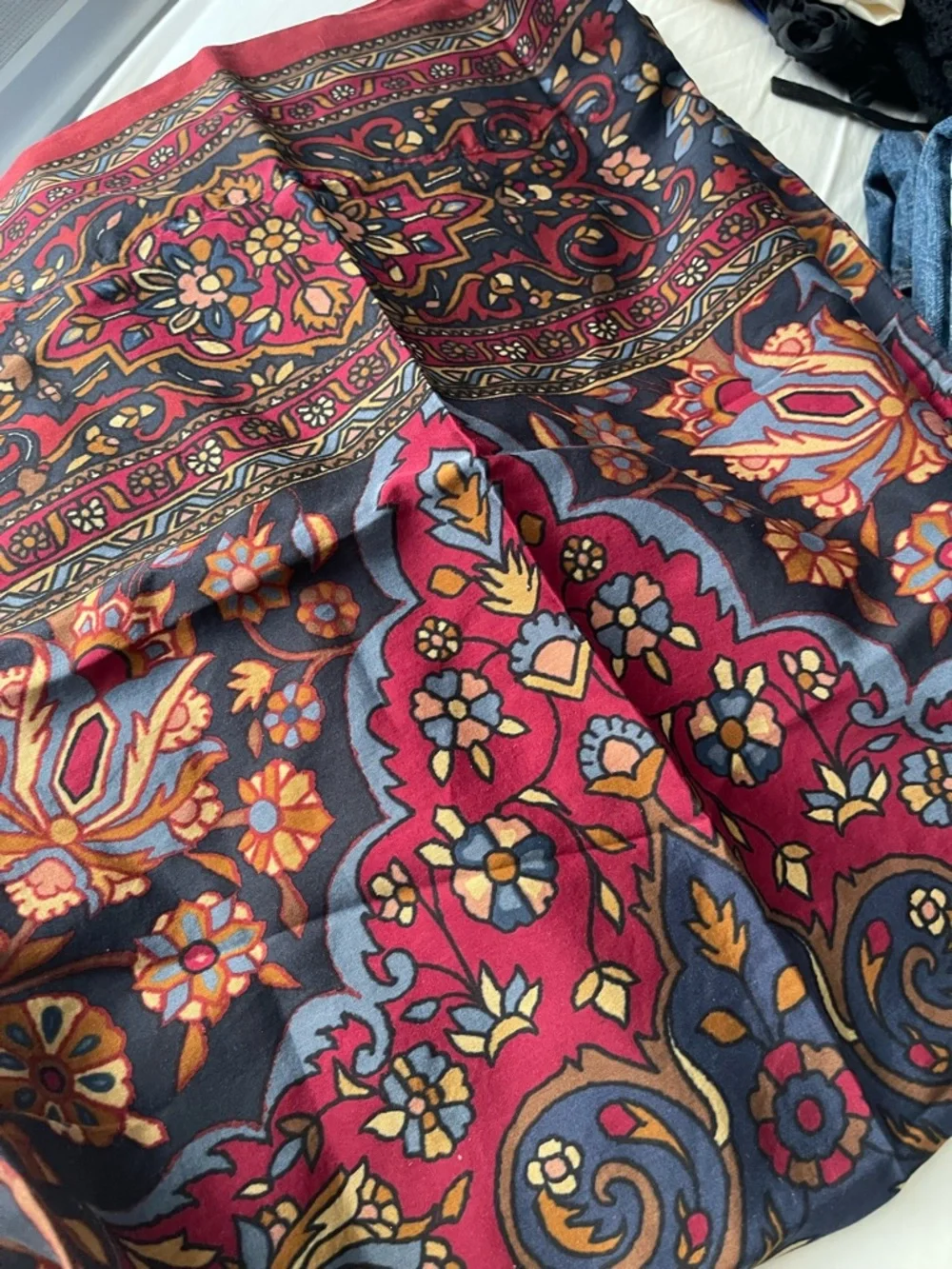 Vintage Ralph Lauren Brentwood Jewel Tone Egyptian Cotton Queen Flat Sheet